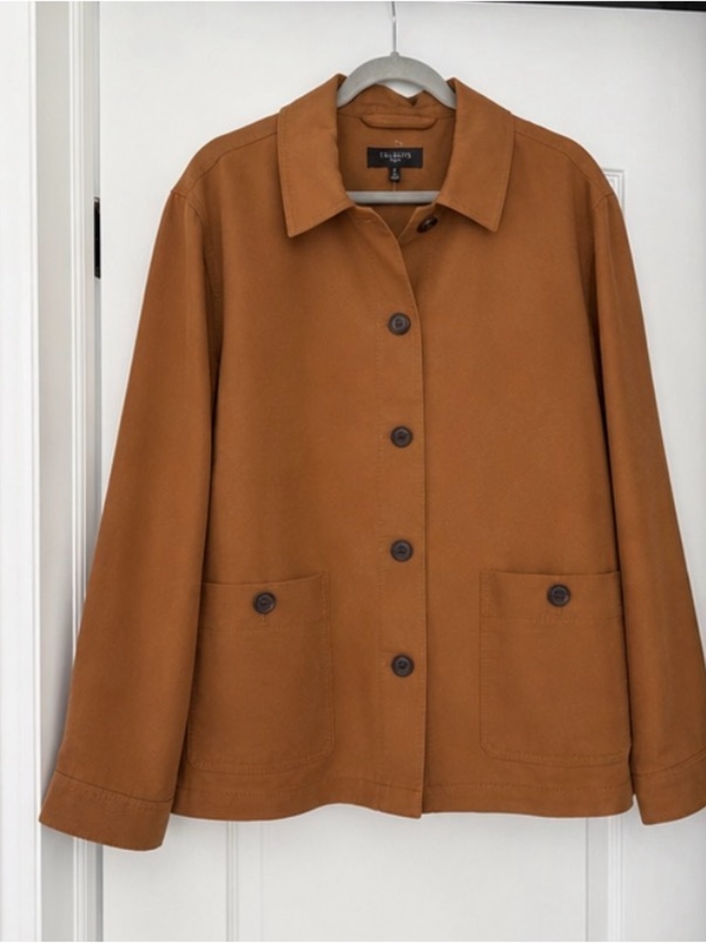 Talbots 1X Tencel Utility Jacket Sierra Brown Cinched Back Pockets - Picture 3 of 6